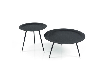 Designer Coffee table Set 2x Living room stainless steel Black Modern Luxury